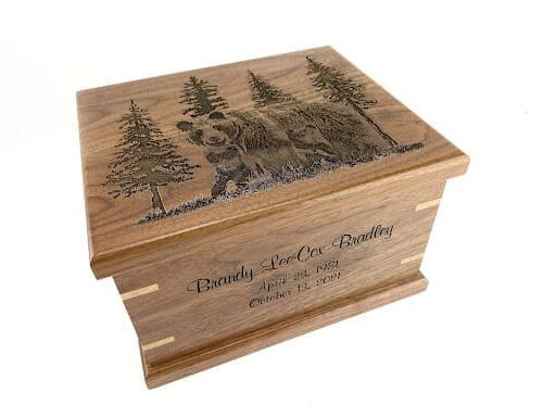 Maple nail custom engraved wooden cremation urn